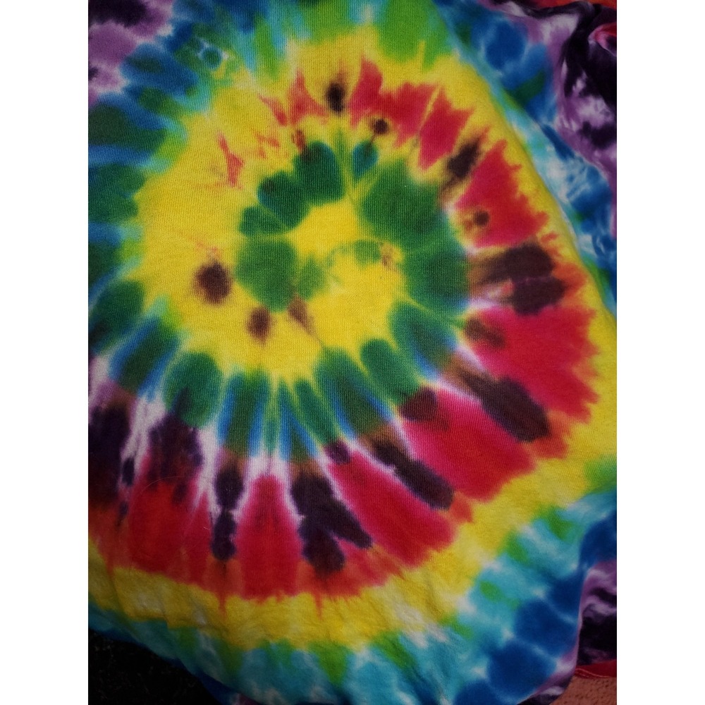Rainbow Spiral Tie Dye T-Shirt Short Sleeve Crew Neck Large Mens Womens size L